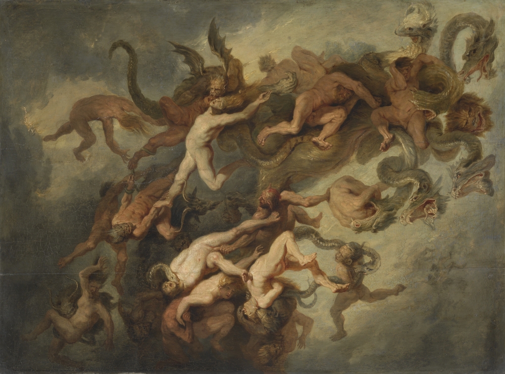Franz Anton Maulbertsch podle Petera Paula Rubense, Pád zavržených při Posledním soudu, konec 18. století, Strahovská obrazárna Praha