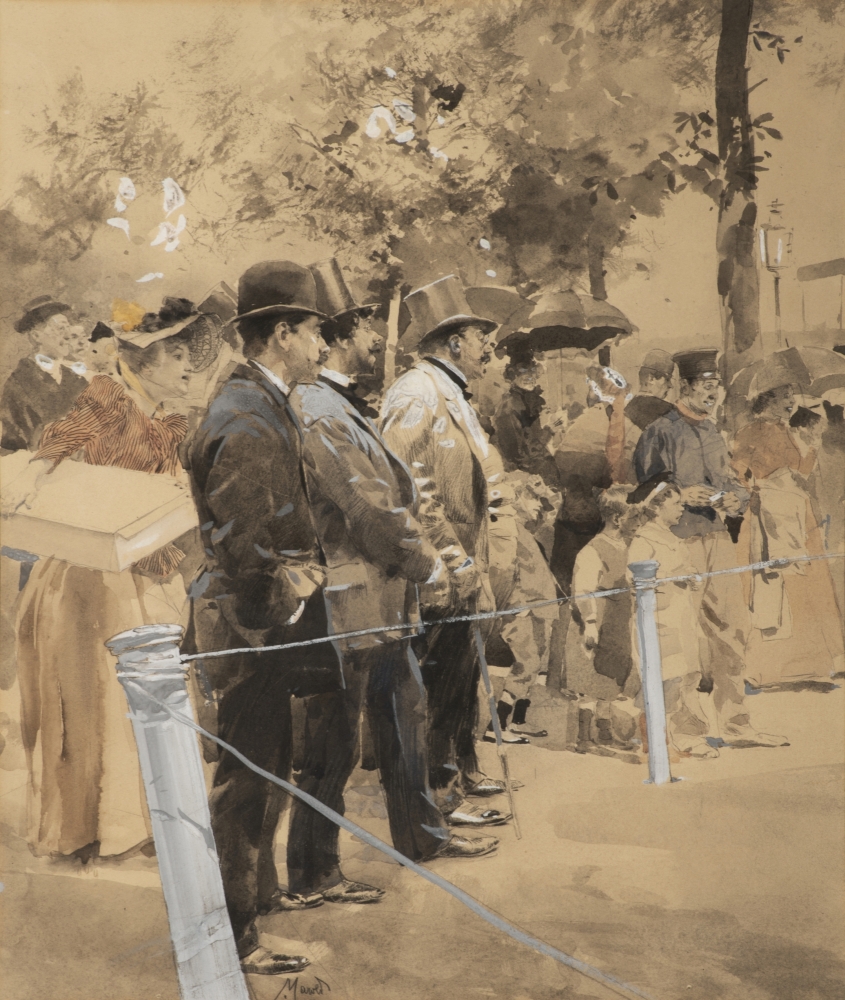 Luděk Marold, Pařížští zvědavci - Před loutkovým divadlem, 1891, ZČG