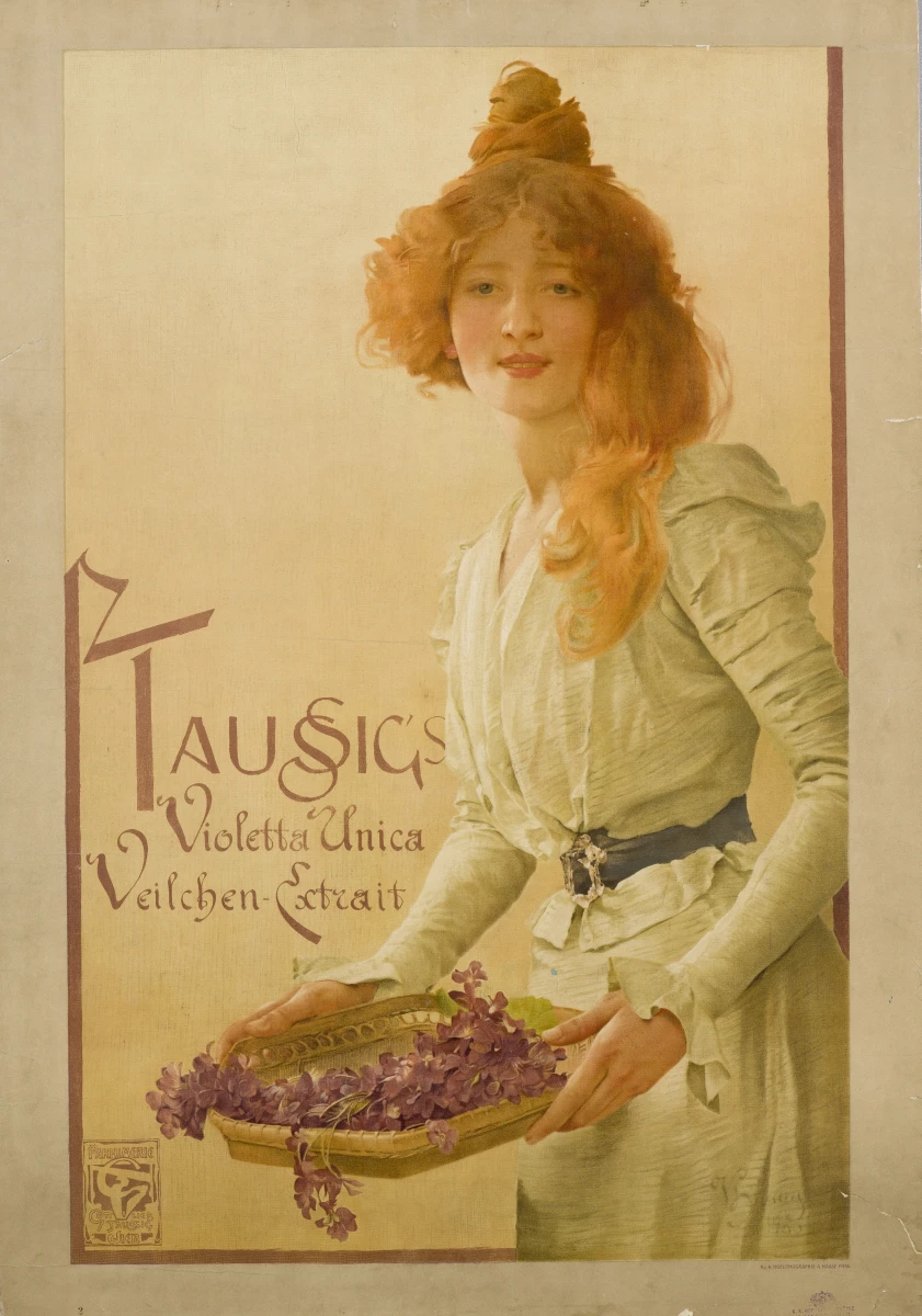 Vojtěch Hynais, Taussig´s Violette Unice Veilchen Extrakt, 1900, Uměleckoprůmyslové museum v Praze